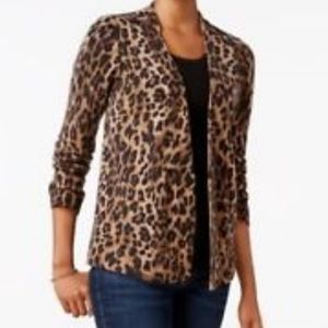 Sold! Charter Club Leopard Cheetah Cashmere Cardigan XS